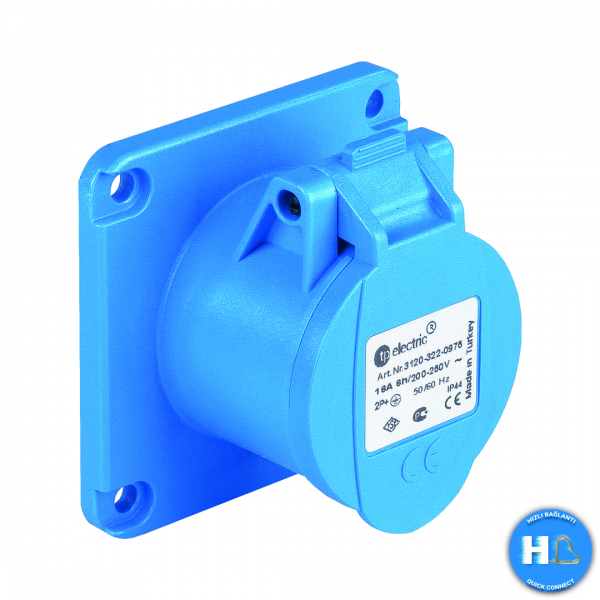 CEE Anbausteckdose 75mm 3x16A IP44 mit Steckklemmen (QuickConnect)